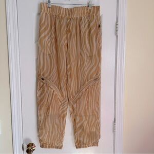 FP Movement by Free People Tan Zebra Print Parachute Joggers